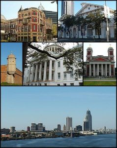 montage of historical sites in Mobile, AL