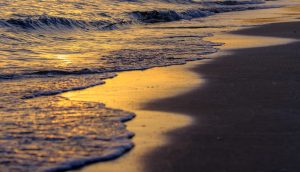 waves on sandy beach in Orange Beach, AL